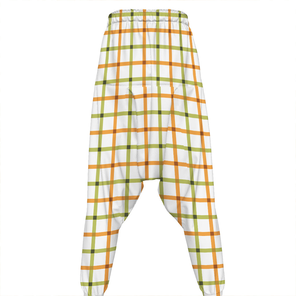 Green And Orange Tattersall Print Hammer Pants