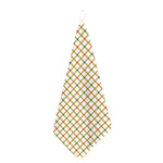 Green And Orange Tattersall Print Hand Towel