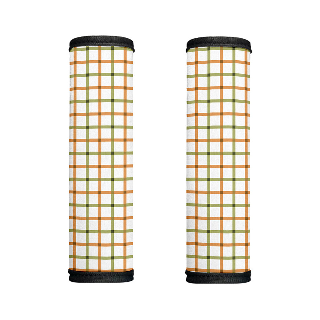 Green And Orange Tattersall Print Handle Covers