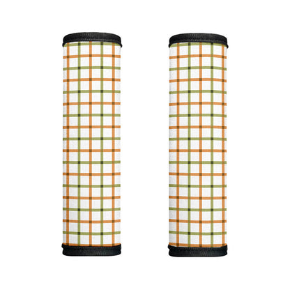Green And Orange Tattersall Print Handle Covers