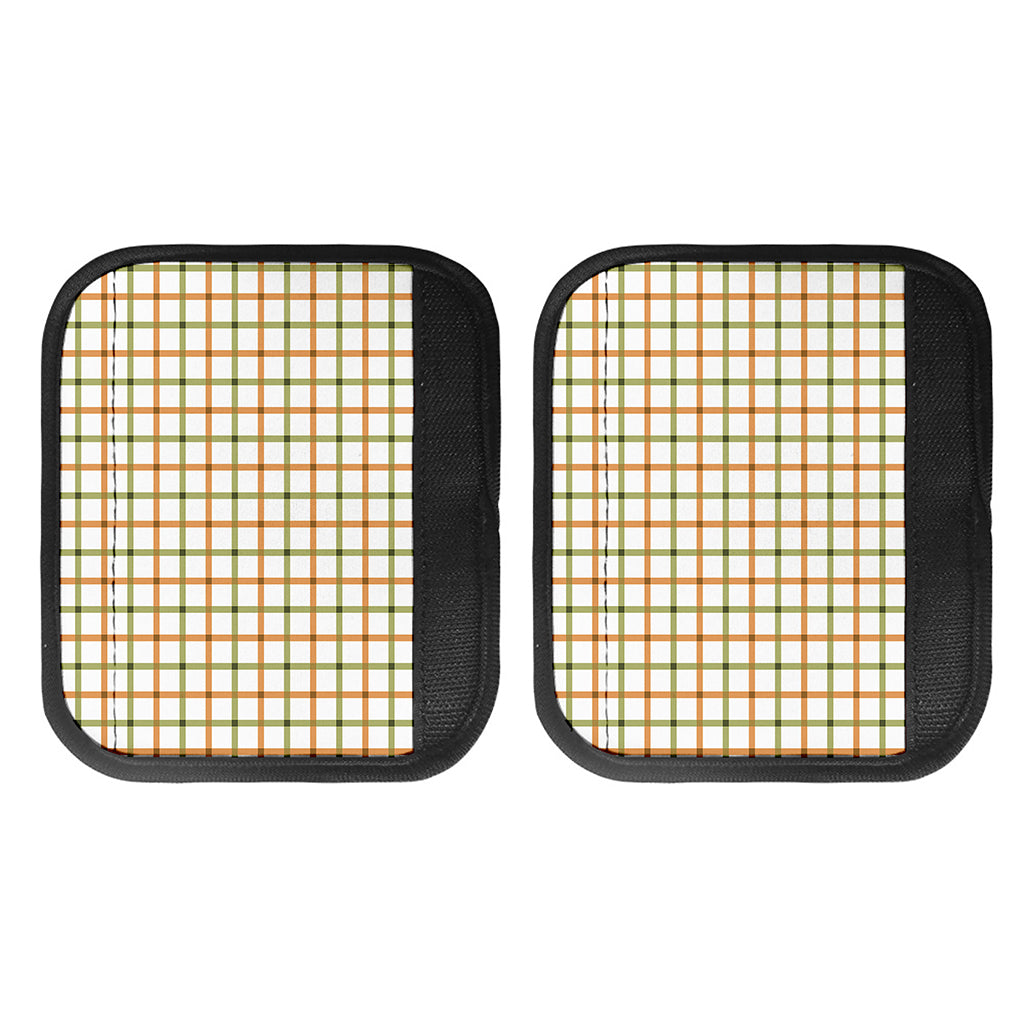 Green And Orange Tattersall Print Handle Covers