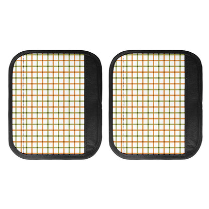 Green And Orange Tattersall Print Handle Covers