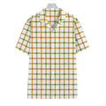 Green And Orange Tattersall Print Hawaiian Shirt