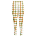 Green And Orange Tattersall Print High-Waisted Pocket Leggings