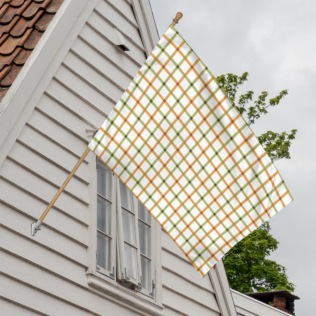Green And Orange Tattersall Print House Flag