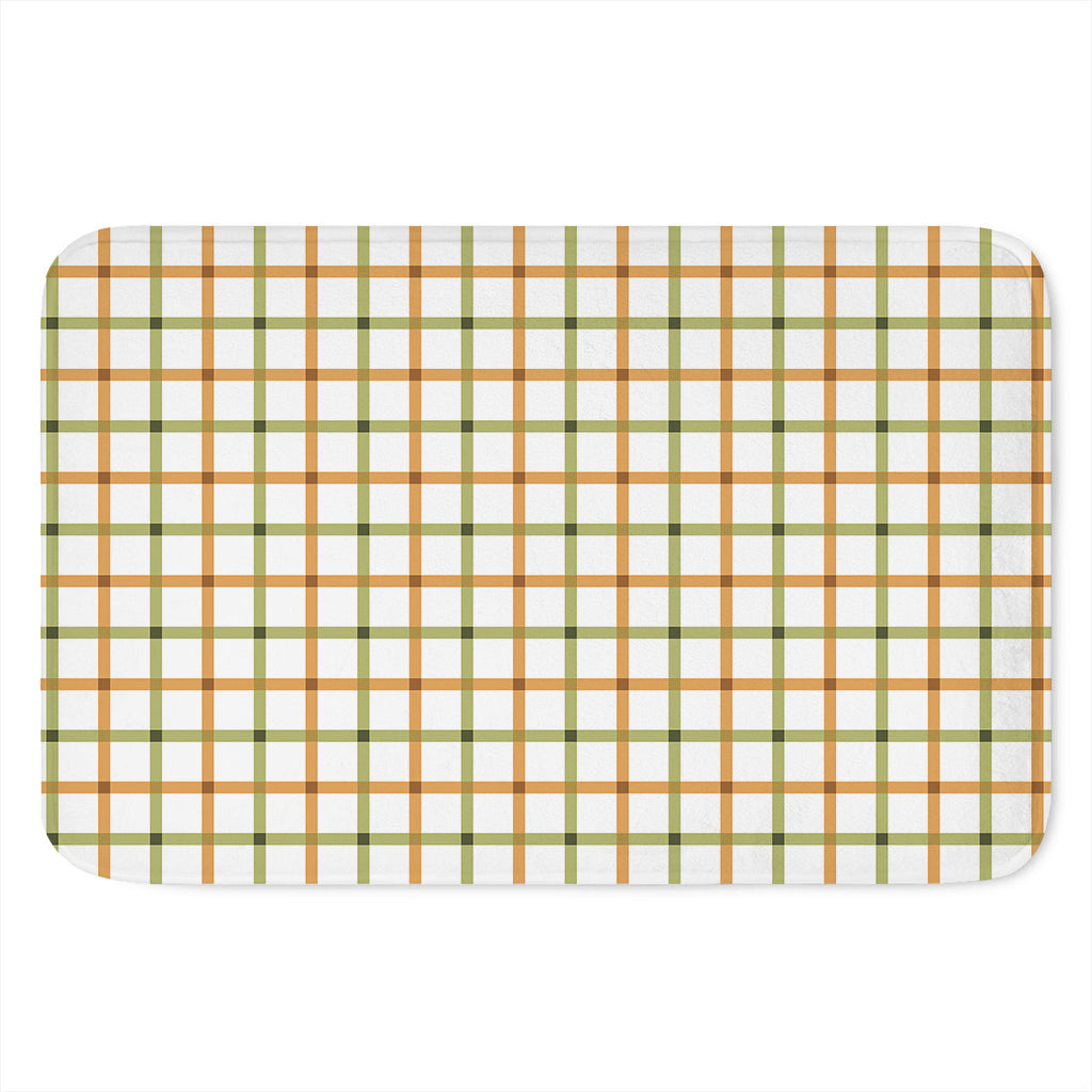 Green And Orange Tattersall Print Indoor Door Mat