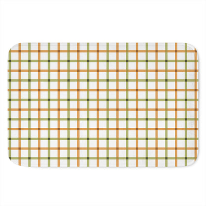 Green And Orange Tattersall Print Indoor Door Mat