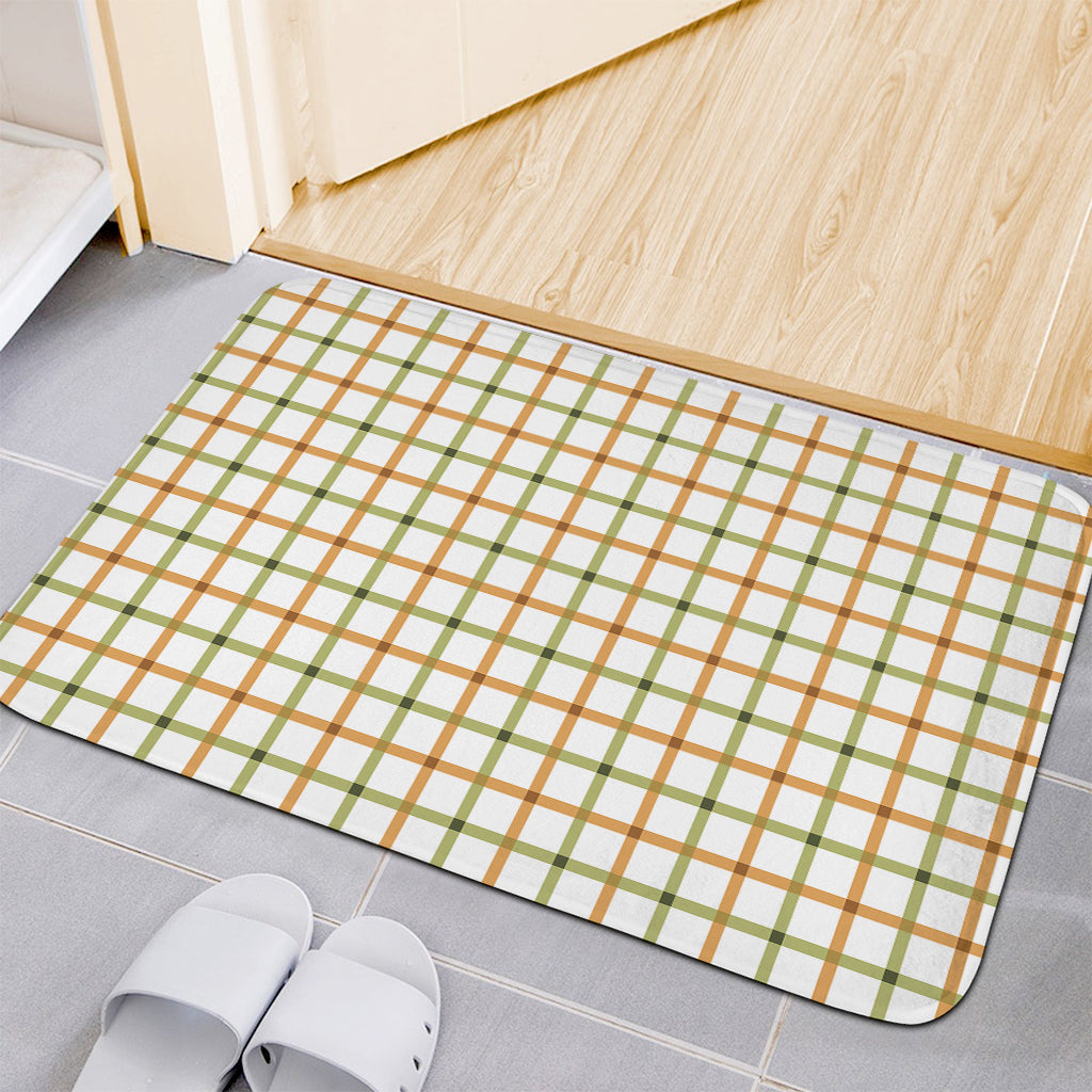Green And Orange Tattersall Print Indoor Door Mat