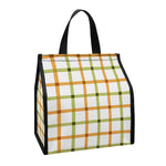Green And Orange Tattersall Print Insulated Lunch Tote