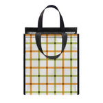 Green And Orange Tattersall Print Insulated Lunch Tote