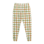 Green And Orange Tattersall Print Jogger Pants