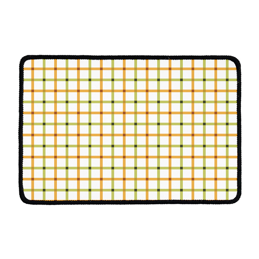 Green And Orange Tattersall Print Kitchen Mat