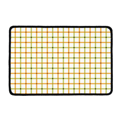 Green And Orange Tattersall Print Kitchen Mat
