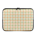 Green And Orange Tattersall Print Laptop Sleeve