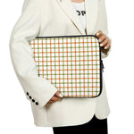 Green And Orange Tattersall Print Laptop Sleeve