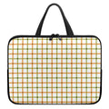 Green And Orange Tattersall Print Laptop Sleeve With Handle