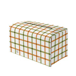 Green And Orange Tattersall Print Leather Tissue Box Cover