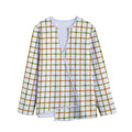 Green And Orange Tattersall Print Long Sleeve Short Coat
