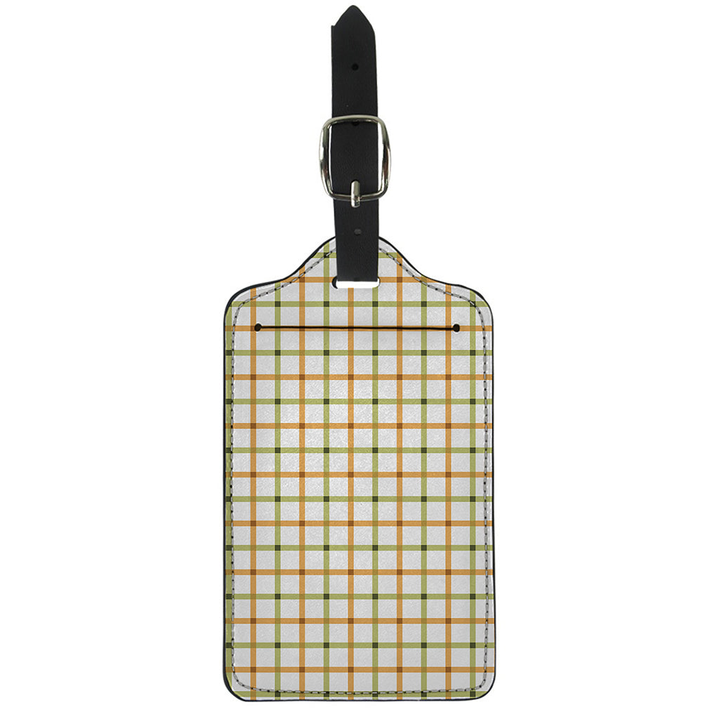 Green And Orange Tattersall Print Luggage Tag