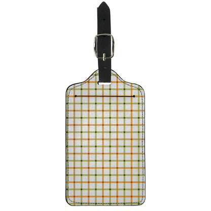 Green And Orange Tattersall Print Luggage Tag
