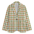 Green And Orange Tattersall Print Men's Blazer