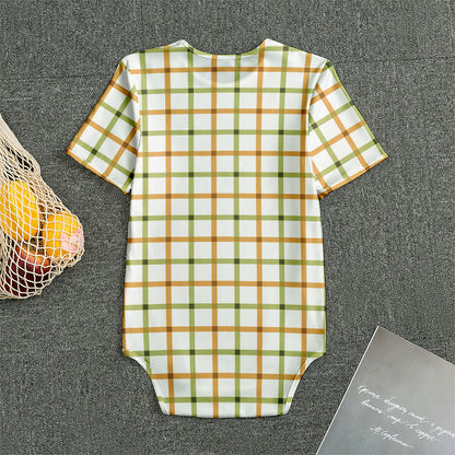 Green And Orange Tattersall Print Men's Bodysuit