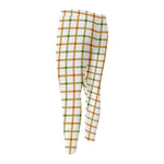 Green And Orange Tattersall Print Men's Compression Pants