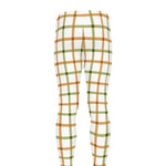 Green And Orange Tattersall Print Men's leggings