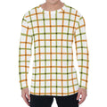 Green And Orange Tattersall Print Men's Long Sleeve T-Shirt