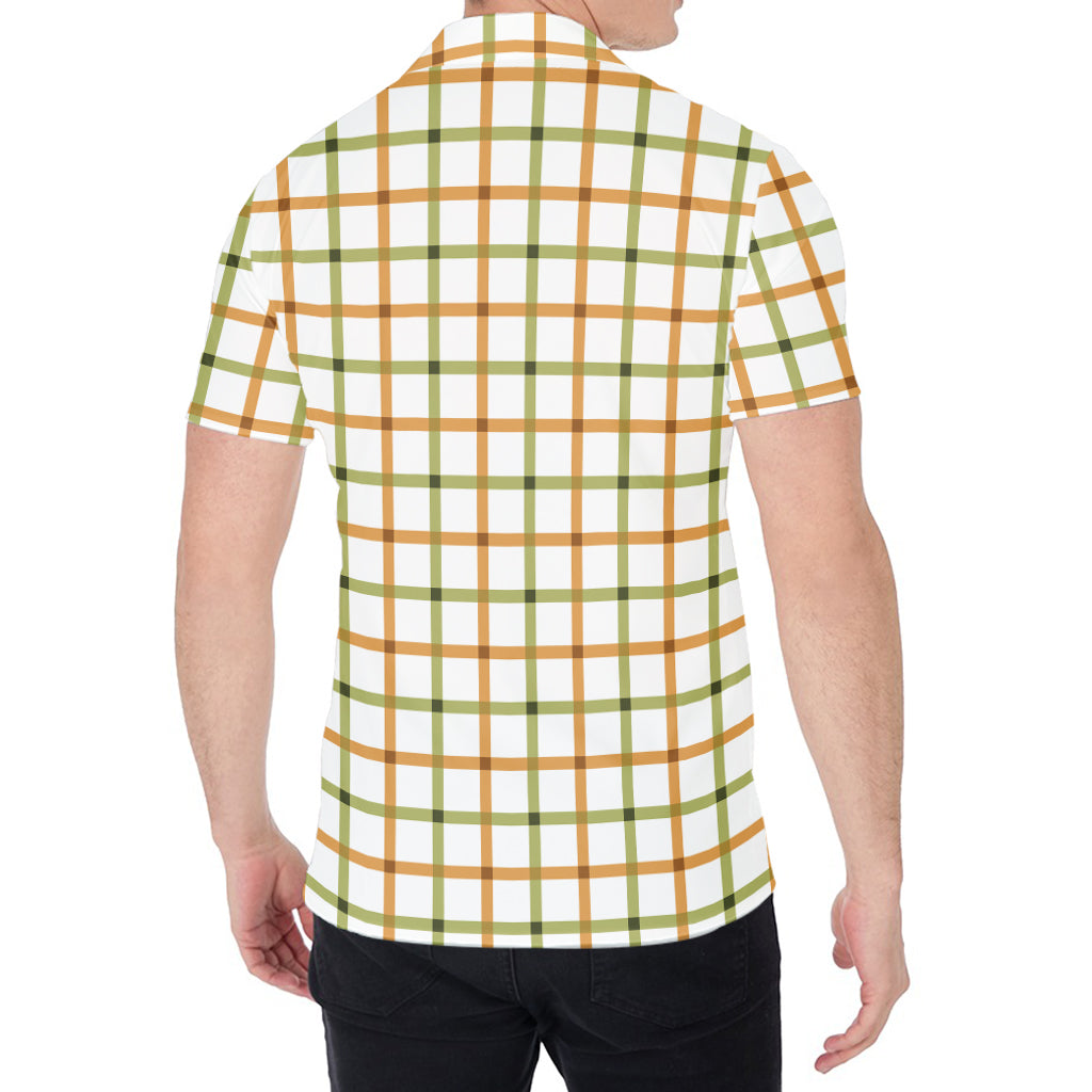 Green And Orange Tattersall Print Men's Shirt
