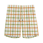 Green And Orange Tattersall Print Men's Sports Shorts