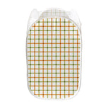 Green And Orange Tattersall Print Mesh Laundry Hamper