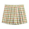 Green And Orange Tattersall Print Mesh Shorts
