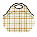 Green And Orange Tattersall Print Neoprene Lunch Bag