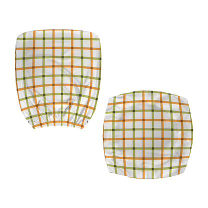 Green And Orange Tattersall Print Office Chair Cover