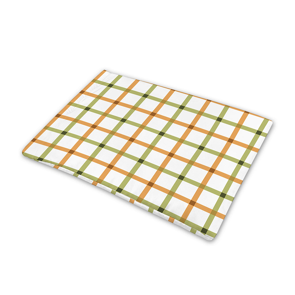 Green And Orange Tattersall Print Pet Cooling Mat Cover