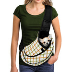 Green And Orange Tattersall Print Pet Sling Carrier
