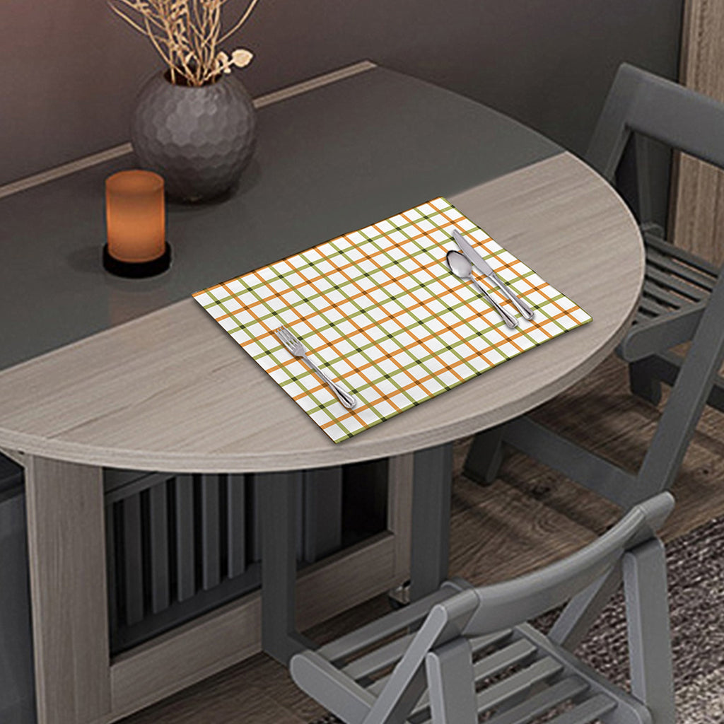 Green And Orange Tattersall Print Placemat