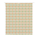 Green And Orange Tattersall Print Polyester Shower Curtain