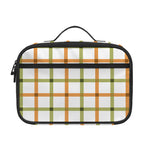 Green And Orange Tattersall Print Portable Lunch Bag