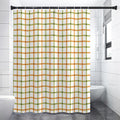 Green And Orange Tattersall Print Premium Shower Curtain
