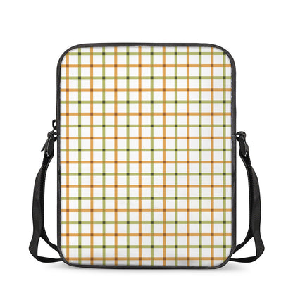Green And Orange Tattersall Print Rectangular Crossbody Bag