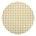 Green And Orange Tattersall Print Round Blanket