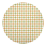 Green And Orange Tattersall Print Round Blanket