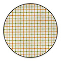 Green And Orange Tattersall Print Round Floor Mat