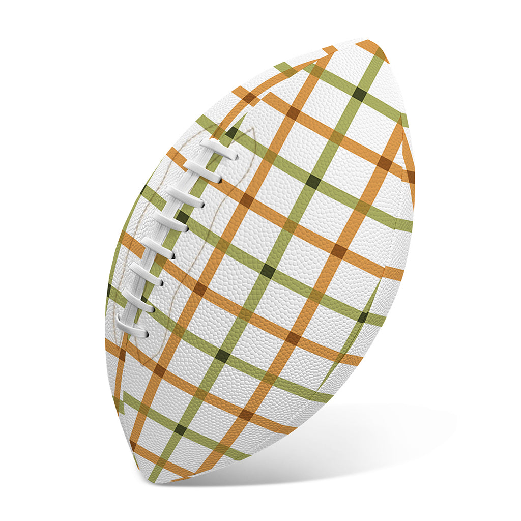 Green And Orange Tattersall Print Rugby Ball