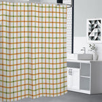 Green And Orange Tattersall Print Shower Curtain