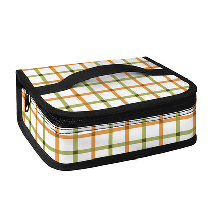Green And Orange Tattersall Print Small Lunch Bag