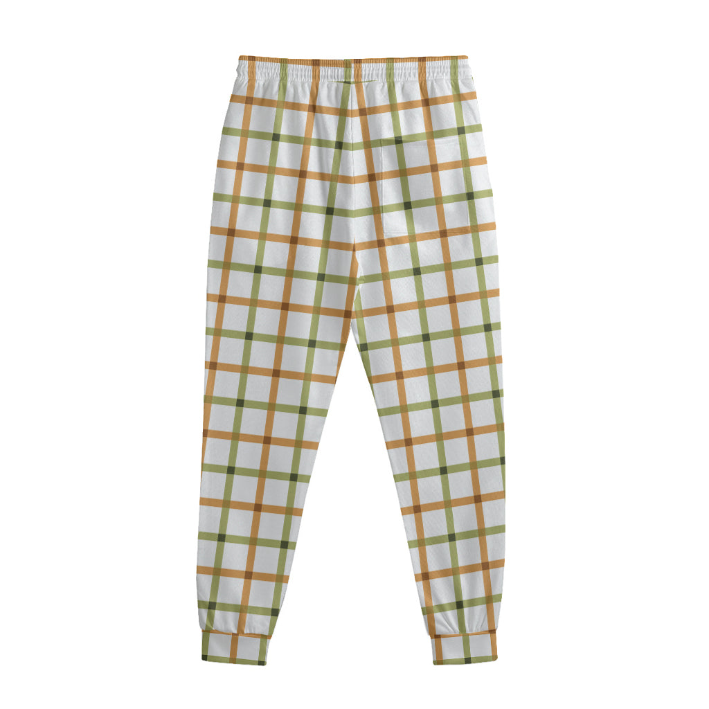 Green And Orange Tattersall Print Sweatpants