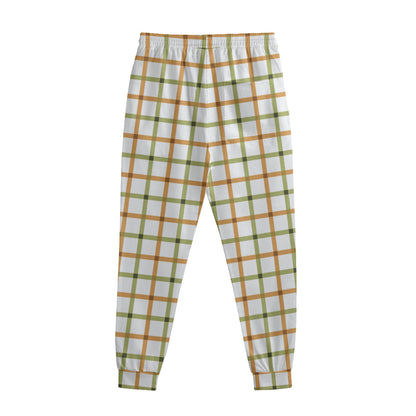 Green And Orange Tattersall Print Sweatpants